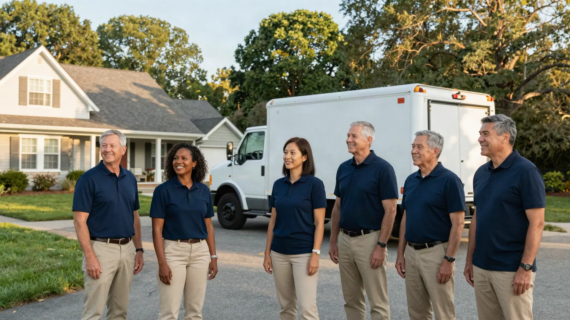 The Next Nest crew and truck outside a Long Island home