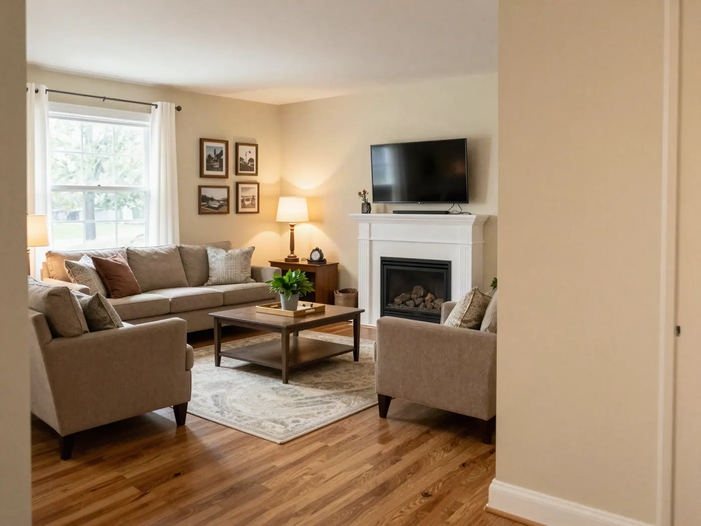 Living room finished after a full unpack